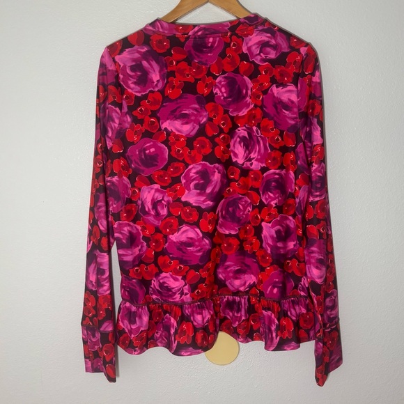 kate spade Floral Long Sleeve Top - Red and Pink NWT - Picture 8 of 12